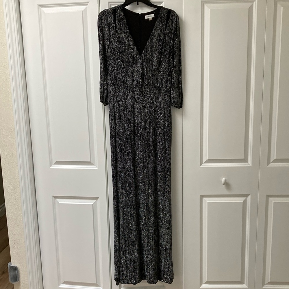 Calvin Klein Black and Gray Women's Evening Gown/Dress